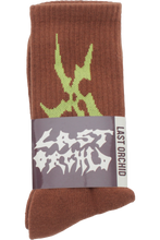 Load image into Gallery viewer, SHARP FLOWER SOCK BROWN GREEN

