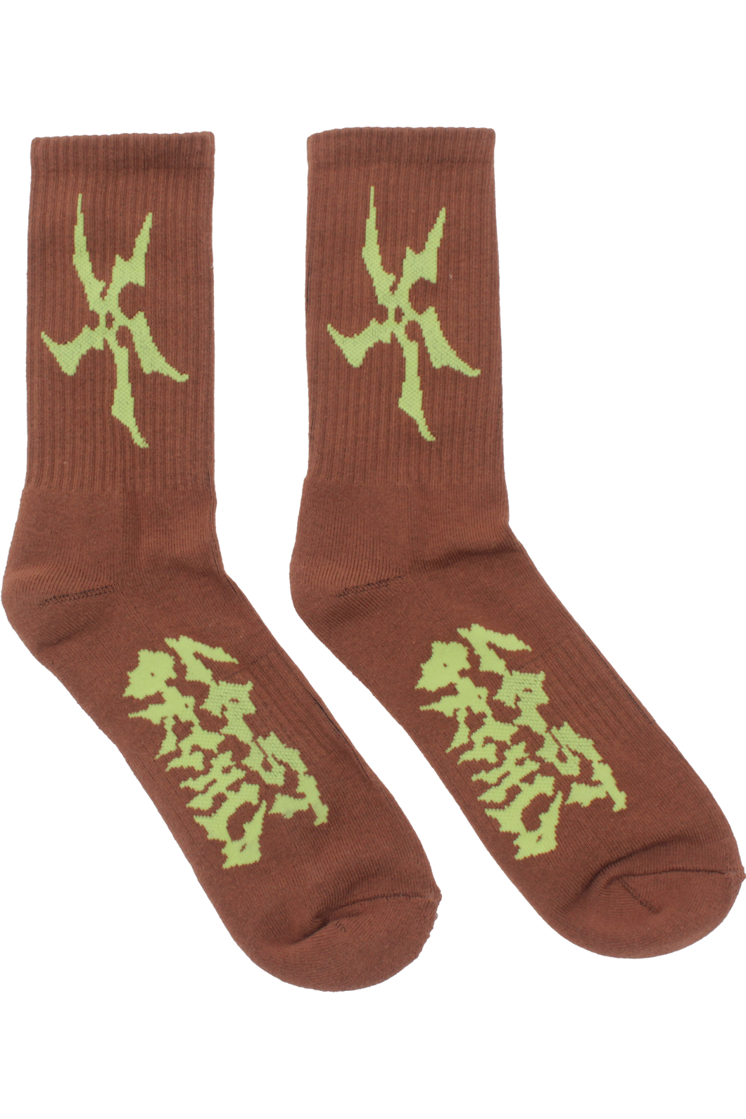 SHARP FLOWER SOCK BROWN GREEN