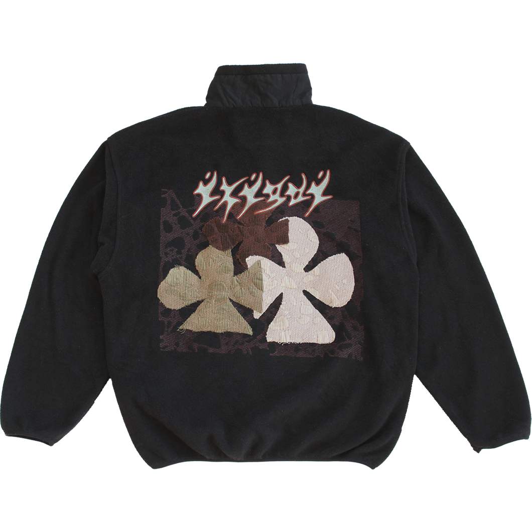 IKIGAI FLOWER PATCH EMBROIDERED COLLAGE ON COLUMBIA FLEECE