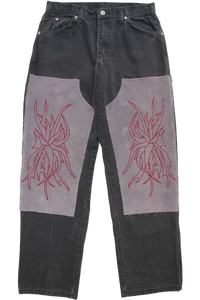 FLORA EMBROIDERED DOUBLE KNEE DICKIES 32"
