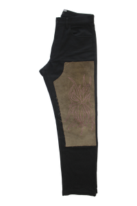 FLORA EMBROIDERED KNEE PATCH PANT 31"
